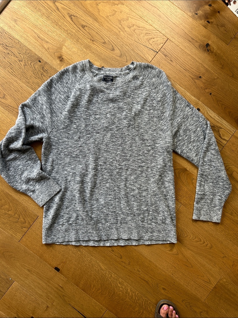 Abercrombie & Fitch Gray Marled Crewneck Sweater
